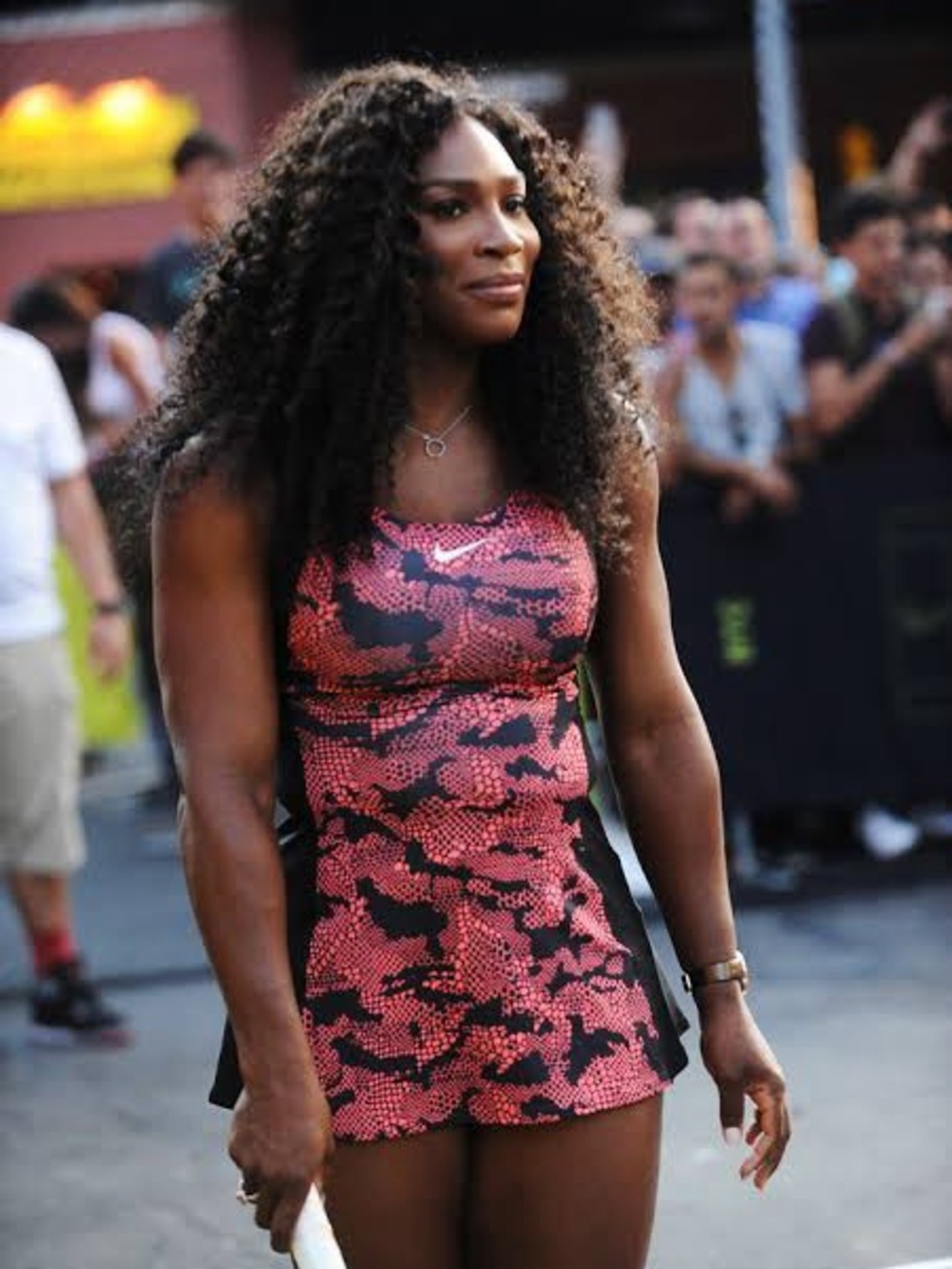 Nike Dri-Fit Orange Animal Print / Black Tennis Dress